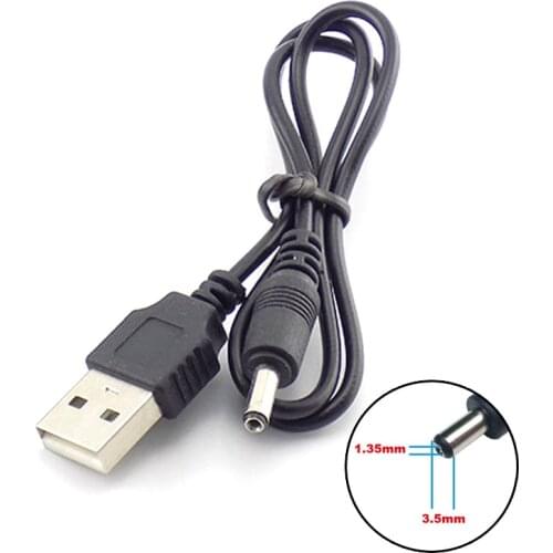 5V USB to DC Power Supply Cable 3.5mmx1.35mm Charger Charging Wire for Rechargeable 18650 Battery for Torch Headlamp Flashlight