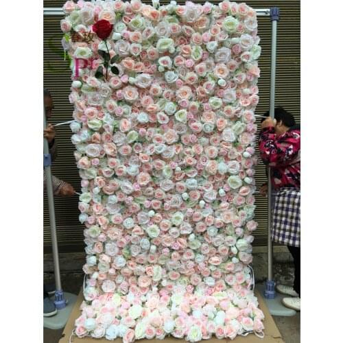 SPR Rolled Flower Wall Silk Flower Cloth Structure Material Wedding Stage Backdrop Artificial Flowers Wall for salon Wall De