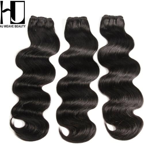 HJ WEAVE BEAUTY Indian Virgin Hair Weave Bundles Body Wave Natural Color Human Hair Extension 1PC/3PC Free Shipping