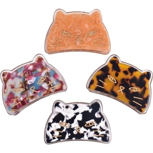 6.7cm Cat Shape Hair Claw Clips for Women Hair Accessories Acrylic Hairclip New Fashion Crab Clip Hairpins Girls Headwear Gifts