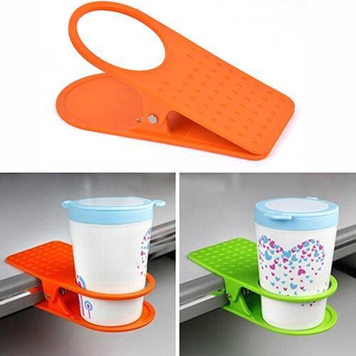 Cup Holder Clip Creative Office Home Desk Table Drink Water Coffee Mug Clip On Cup Holder Convenient Practical For Office Table