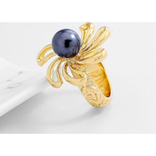 SophiaXuan Sun Flower Rings Woman 2020 New Fashion Pearl Jewelry High Quality Hawaiian Micronesia Kiribati Ring Wedding Gifts