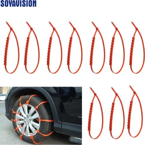 10Pcs/Lot Snow Tyre Tire Chains Winter Anti-skid Vehicles Wheel Nylon Orange Chain For Cars/Suv