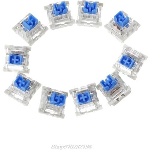 10Pcs 3 Pin Mechanical Keyboard Switch Blue Replacement For Gateron Cherry MX Oct Dropshipping