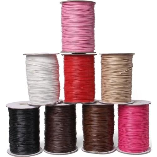 160M 0.8mm White Waxed Cotton Cord Waxed Thread Cord String Strap Necklace Rope For Jewelry Making Shamballa Beading Bracelet