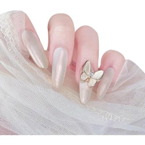 24pcs/box Fake Nails With Glue diamond Bow Type Long Paragraph Fashion Manicure Save Time False Nails Press On With Designs Dl