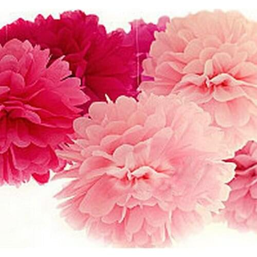 30 Colors 50 pcs/lot 25cm 10inch Tissue Paper Pom Poms Flower Wedding Party Supplies Decoration Craft Paper Ball Home Decoration