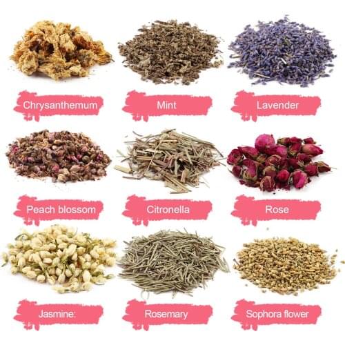 Behogar 9 Packs Natural Dried Flower Petals for Making Scented Tea Candles Bath Bombs Soap Sachets Resin Nails Decorations