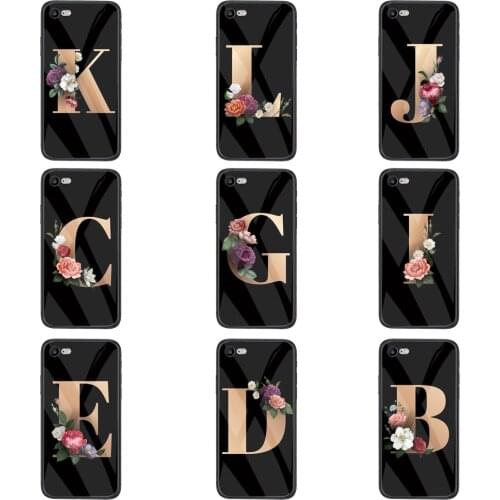 Classic Elegant Floral 26 Alphabet Font Letter For Huawei Honor 8A 8C 8X 9 9A 9I 9X 10 10I 10X 20 20I 20S V10 V40 Lite P9