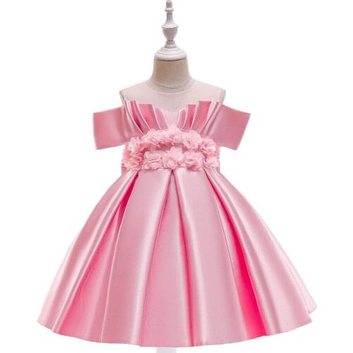 Appliques Sleeveless Ball Gown Above Knee Mini Pink Flower Girl Dresses for Weddings Pageant Communion Dresses