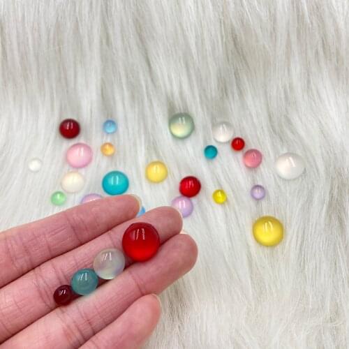New 40pcs 12mm Multicolor Beautiful Round Resin Cats Eye Gems Flatback Rhinestone Beads Appliques DIY Wedding Scrapbook Craft