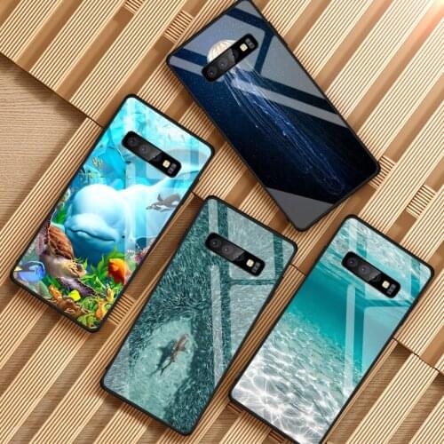 Ocean shark Tempered Glass Phone Case For Samsung Galaxy S8 S9 S10 S20 PLUS J8 J6 J4 2018 NOTE 8 9 10 Cover Shell