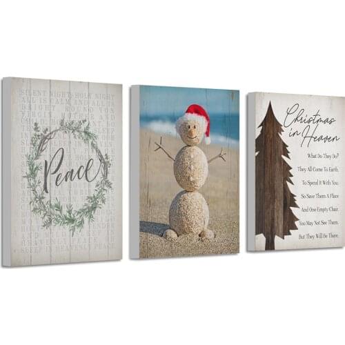 Cartoon Christmas Tree Peace Decorative Wall Art Canvas Print Posters Canvas Paintings Christmas Gifts Kids Room Wall Home Decor