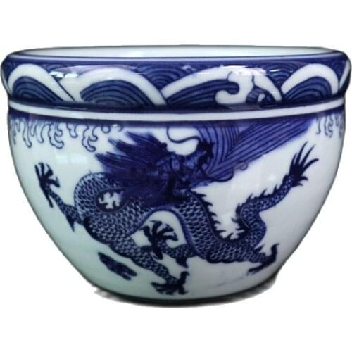 China Old Porcelain Blue And White Dragon Pattern Jar
