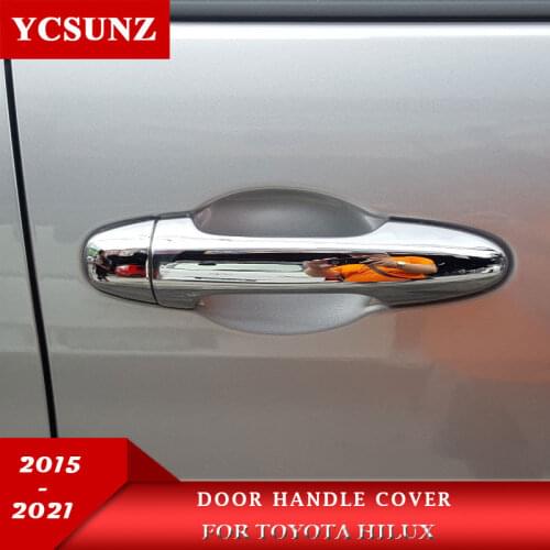 Chrome Black Door Handle Cover For Toyota Hilux Revo Rocco Fortuner Innova 2016-2020 SR5 YCSUNZ