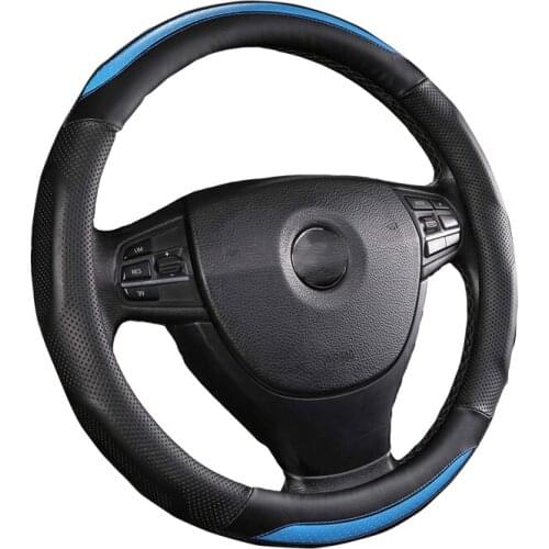 Microfiber PU Leather Car Steering Wheel Cover For Adults Universal Car Man Women 38CM/15Inchs