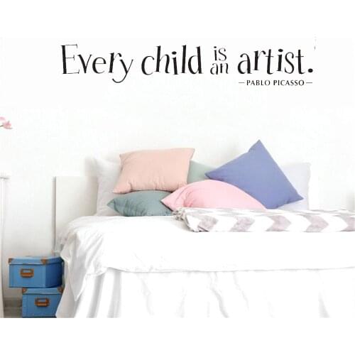 Every Child Is An Artist Wall Sticker Home Decor For Baby Room Kids Games Room Removable WallpaperVinyl Art Mural DW9803