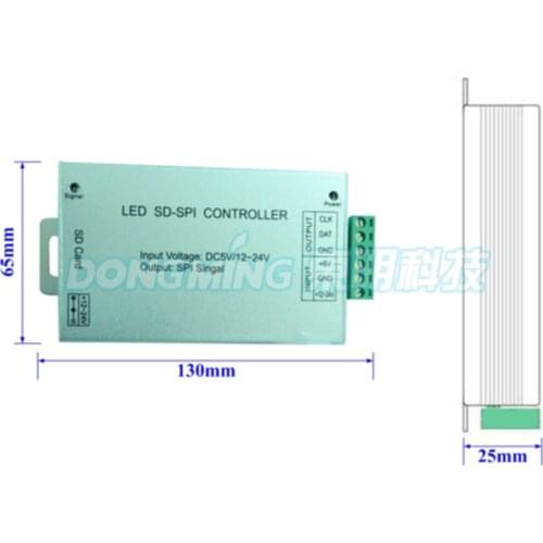 Free mail LPD8806 WS2811 WS2801 sd card dmx controller DC5V-24V 2048 programmable rgb led controller WS2812B pixel controller