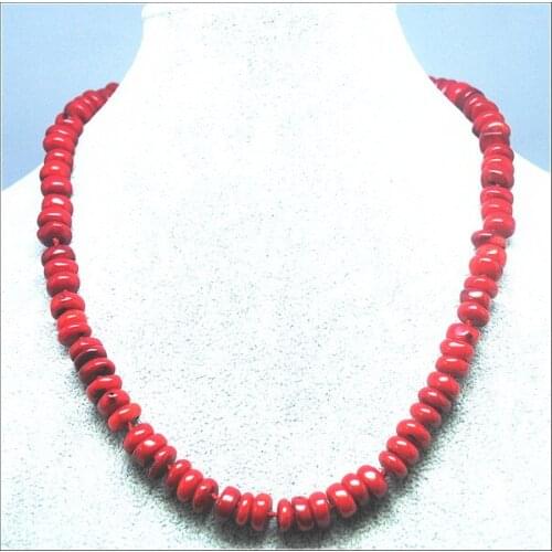 Hot Sea Coral Necklaces Short chokers necklaces Abacus shapes Knotted Handmade for Wedding Party 45cm length 2 Designs