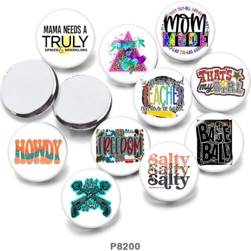 Words 12mm/18mm/20mm/25mm/30mm Round Glass Cabochon Flat Back Making Findings P8200