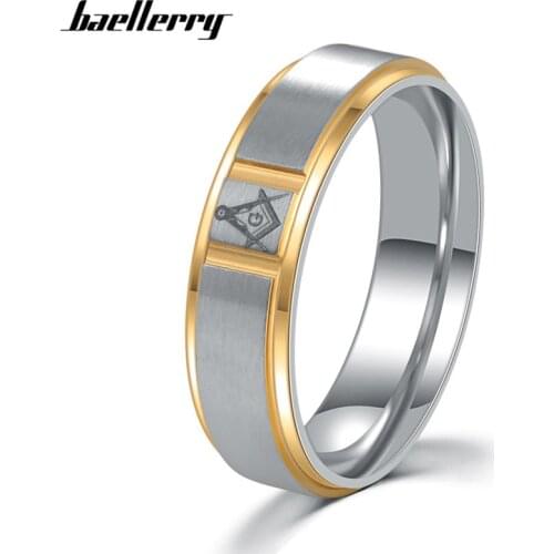 Not Fade Masonic Vintage 316L Stainless Steel Men Ring Mason Freemasonry Male Retro Ethnic Punk Religious Ring Jewelry