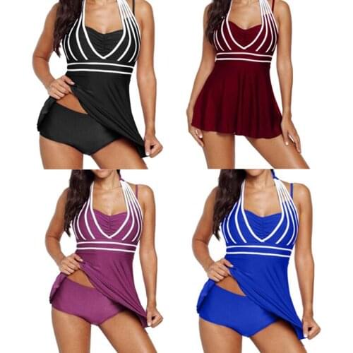 New Style Large Size Solid Color Swimwear Europe And America Hot Selling S-5xl Plus-sized Fat Two-piece Swimsuits /30
