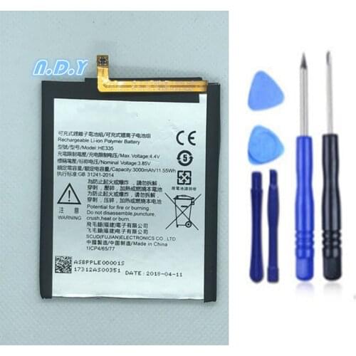 Original HE335 3500mAh Battery For Nokia 6 nokia6 N6 TA-1000 TA-1003 TA-1021 TA-1025 TA-1033 TA-1039 + Free Tools