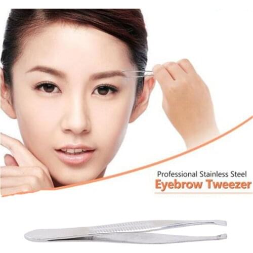 Stainless Steel Eyebrow Tweezer Oblique Pliers Pull Eyebrow Forceps Moustache Pull Beauty Makeup Tools Hair Removal Eyebrow Clip