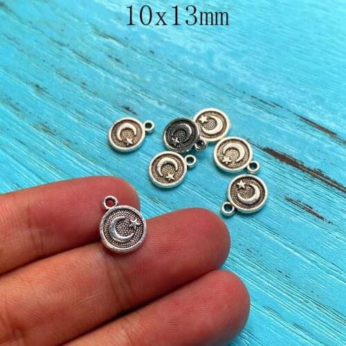 30pcs Moon Star Connector Charms Women Jewelry DIY Necklace Bracelet Key Chain Aesthetic Accessories Jewelry Making Supplies
