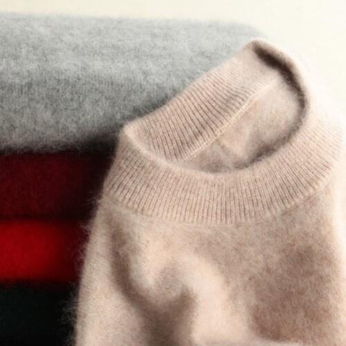 Super Warm 100% Mink Cashmere Sweaters and Pullovers Women Autumn Winter Soft Sweater Half Turtleneck Female Basic Pullovers