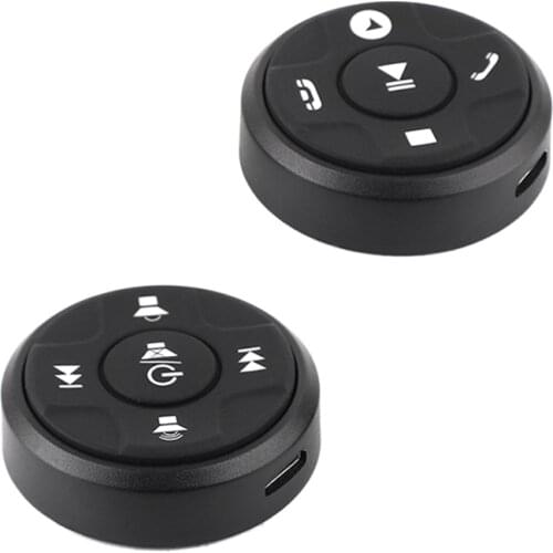 12V Universal Wireless Car Steering Wheel 10 Button Bluetooth Remote Controller Round for Stereo DVD GPS Player