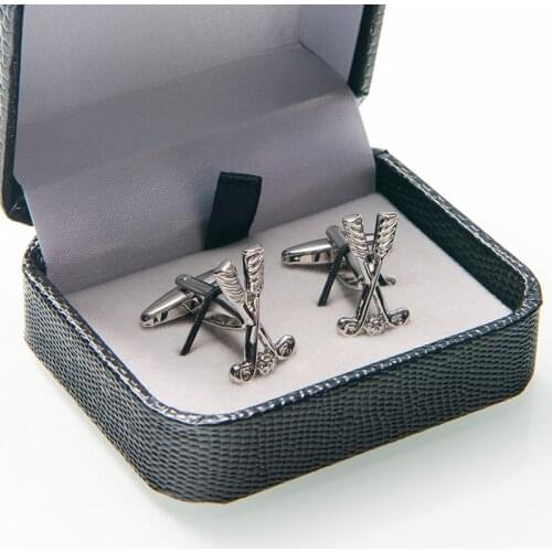 Retail Business Golf Set Cufflinks For Men Silver Plated Copper Quality Cuff Buttons For French Shirt Wedding