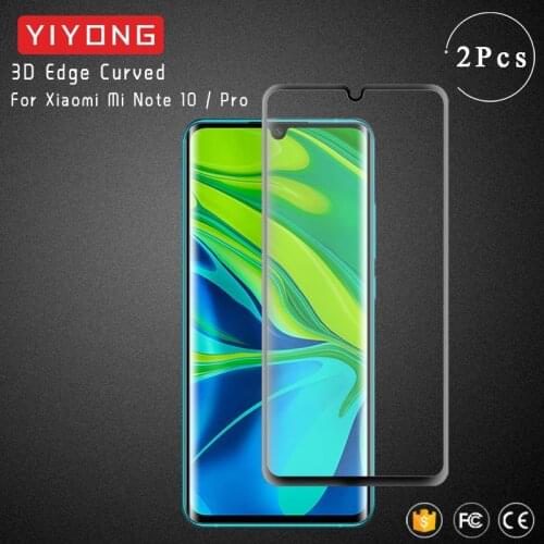 YIYONG 3D Curved Glass For Xiaomi Mi Note 10 Pro Note10 Lite Tempered Glass Mi10 Ultra Screen Protector For Xiaomi Mi 10 10T Pro