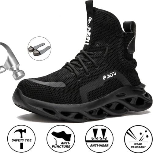 Safety Work Boots Shoes For Men Indestructible Steel Toe Cap Shoes All Season Working Boots Security Work Shoes Big Size 48