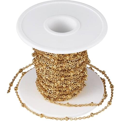 10m/Roll 304 Stainless Steel Cable Chains for jewelry making DIY Bracelet Necklace Accessories with Spool,Stainless Steel Color