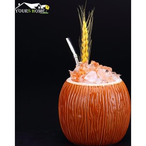 520ml Coconut Shape Hawaii Tiki Mugs Ceramic Mug Mug For Gifts Cups And Mugs Cocktail Cup