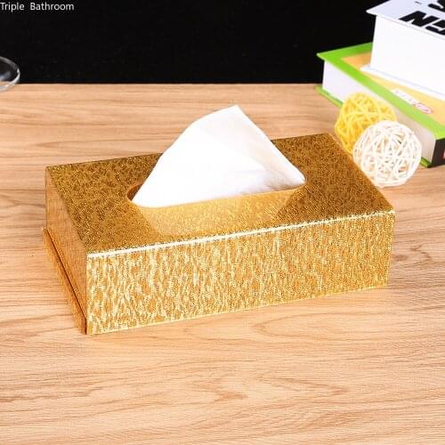 European Style Acrylic Tissue Box Living Room Table Rectangle Napkin Holder Accessories Hotel Paper Rack Desktop Decorative Box