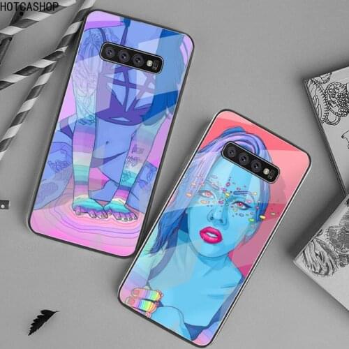 Digital Art Love Trippy psychedelic Phone Case Tempered Glass For Samsung S20 Plus S7 S8 S9 S10 Plus Note 8 9 10 Plus