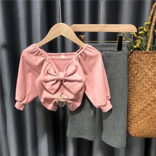 ChildrenS Long-Sleeved T-Shirt Spring Top Trend Korean Bow Girls Bottoming Shirt Spring Autumn Thin Fashion Baby Girls Clothes