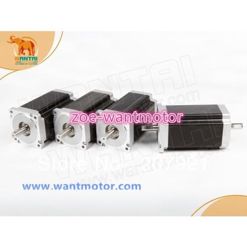 Ship from USA and Free shipping!CNC Wantai 4pcs Nema 34 Stepper Motor 85BYGH450C-012B Dual Shaft 1600oz 3.5A