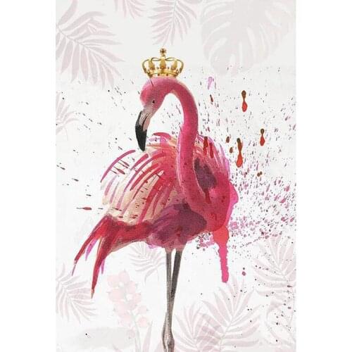 Crown flamingo diamond art painting birds mosaic embroidery picture rhinestone puzzle stickers wall paper home decor craft gift
