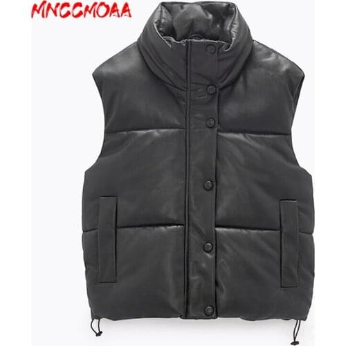 New Autumn Winter Black Warm Faux Leather Jackets Women Fashion Zipper Sleeveless Coat Tops Female Casual Short Outwear Ladies