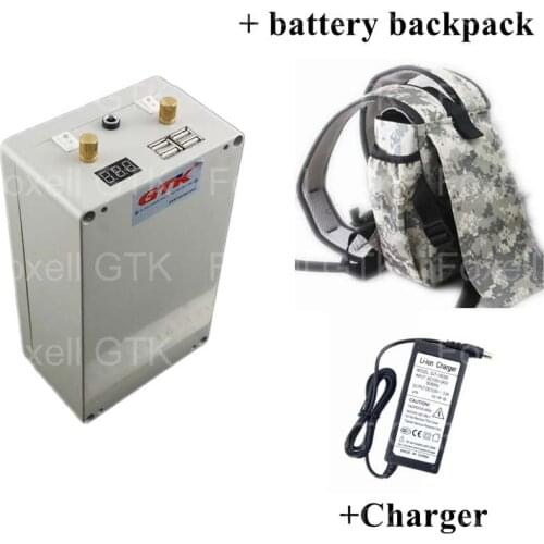 GTK 24v 20ah battery pack lithium mini box for 350w UPS battery power supply system outdoor inverter with Backpack bag + charger