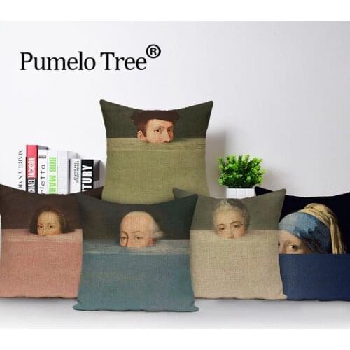 Gustav Klimt Living Room Linen Cushion Cover Decoration Pillow Coverr Van Gogh Sculpture Woman Cushion Cover Kissenbezug 45x45Cm