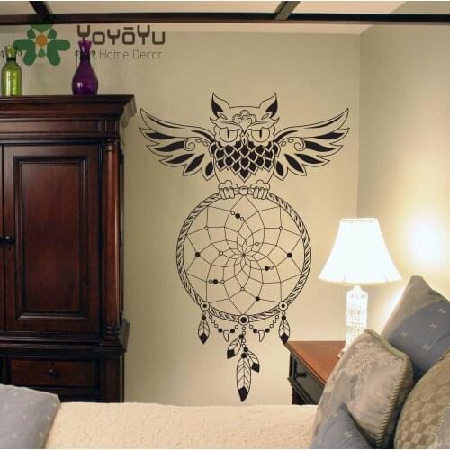 Dream Catcher Wall Decal OWL Dreamcatcher Wall Art Sticker Home Decor Bedroom House DIY Design Poster Mural Removable NY-83