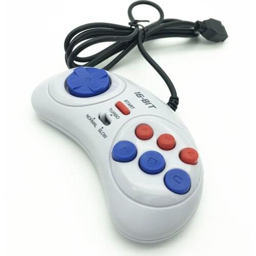 Adjustable Speed Model !6 Button Wired Controller Pad Gamepad For Mega Drive Megadrive Sega MD Genesis