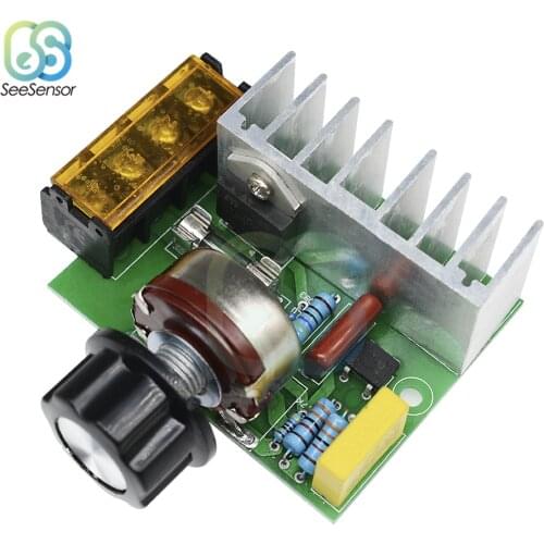 4000W 220V AC SCR Voltage Regulator Module Motor Speed Controller Dimmers Dimming Speed With Temperature Insurance