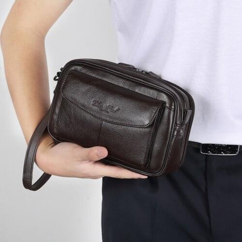 Men Party Clutch Coin Purse Fashion Genuine Leather Mens Clutch Bags for Men Hand Bag Male Long Money Wallets Phone Pouch