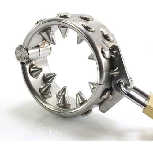 Stainless Steel Male Chastity Belt Cock Ring Pendant Scrotum Testicle With Teeth Ball Stretcher Gay Penis Ring Sex Toys For Men