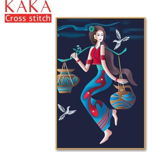 Cross stitch kits,Embroidery needlework sets with printed pattern,11CT-canvas for Home Decor Painting,Portrait Full NCKP045